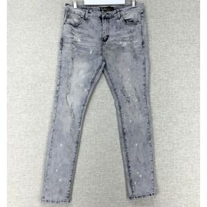 Switch Remarkable Slim Taper Fit Jeans Mens 36x32 (Actual 35x30) Gray Distressed